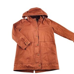 Forever 21 Womens Rust orange Hooded‎ Utility Parka Jacket Size Small